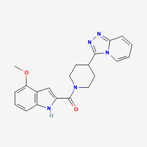 molecular formula C21H21N5O2 B6068714 3-{1-[(4-methoxy-1H-indol-2-yl)carbonyl]-4-piperidinyl}[1,2,4]triazolo[4,3-a]pyridine 