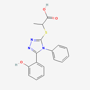 molecular formula C17H15N3O3S B6068720 2-{[5-(2-hydroxyphenyl)-4-phenyl-4H-1,2,4-triazol-3-yl]thio}propanoic acid 