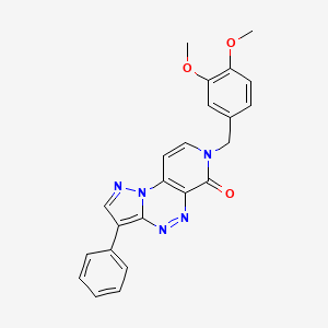 molecular formula C23H19N5O3 B6068727 7-(3,4-dimethoxybenzyl)-3-phenylpyrazolo[5,1-c]pyrido[4,3-e][1,2,4]triazin-6(7H)-one 