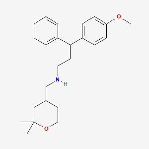 molecular formula C24H33NO2 B6068731 N-[(2,2-dimethyltetrahydro-2H-pyran-4-yl)methyl]-3-(4-methoxyphenyl)-3-phenyl-1-propanamine 