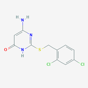 molecular formula C11H9Cl2N3OS B6068746 6-amino-2-[(2,4-dichlorobenzyl)thio]-4-pyrimidinol 