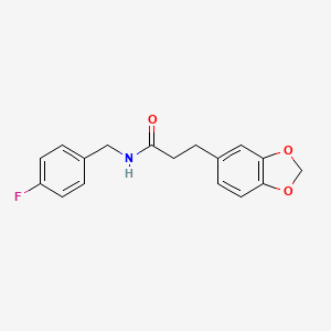 molecular formula C17H16FNO3 B6068751 3-(1,3-benzodioxol-5-yl)-N-(4-fluorobenzyl)propanamide 