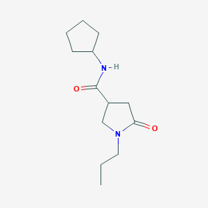 molecular formula C13H22N2O2 B6068752 N-cyclopentyl-5-oxo-1-propyl-3-pyrrolidinecarboxamide 