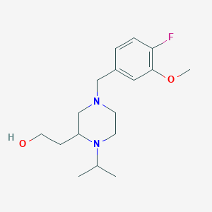 molecular formula C17H27FN2O2 B6068760 2-[4-(4-fluoro-3-methoxybenzyl)-1-isopropyl-2-piperazinyl]ethanol 