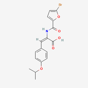 molecular formula C17H16BrNO5 B6068764 2-[(5-bromo-2-furoyl)amino]-3-(4-isopropoxyphenyl)acrylic acid 