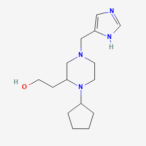 molecular formula C15H26N4O B6068768 2-[1-cyclopentyl-4-(1H-imidazol-4-ylmethyl)-2-piperazinyl]ethanol 