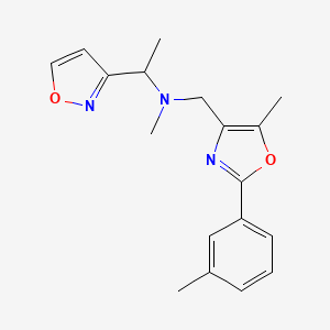 molecular formula C18H21N3O2 B6068783 1-(3-isoxazolyl)-N-methyl-N-{[5-methyl-2-(3-methylphenyl)-1,3-oxazol-4-yl]methyl}ethanamine 