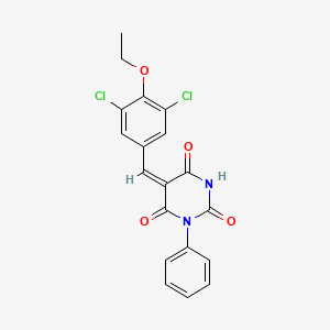 molecular formula C19H14Cl2N2O4 B6068787 5-(3,5-dichloro-4-ethoxybenzylidene)-1-phenyl-2,4,6(1H,3H,5H)-pyrimidinetrione 