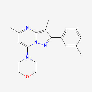 molecular formula C19H22N4O B6068795 3,5-dimethyl-2-(3-methylphenyl)-7-(4-morpholinyl)pyrazolo[1,5-a]pyrimidine 