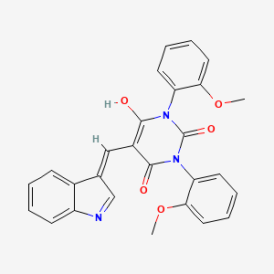 molecular formula C27H21N3O5 B6068807 5-(1H-indol-3-ylmethylene)-1,3-bis(2-methoxyphenyl)-2,4,6(1H,3H,5H)-pyrimidinetrione 