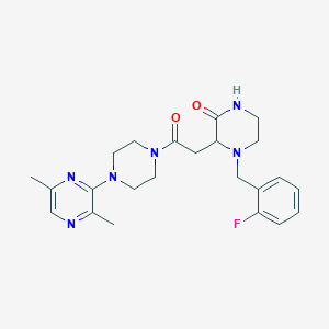 3-{2-[4-(3,6-dimethyl-2-pyrazinyl)-1-piperazinyl]-2-oxoethyl}-4-(2-fluorobenzyl)-2-piperazinone