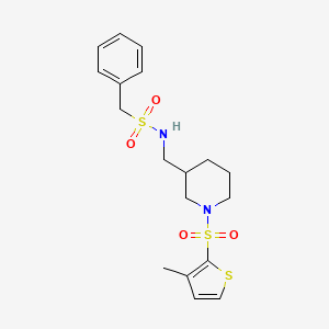 molecular formula C18H24N2O4S3 B6068853 N-({1-[(3-methyl-2-thienyl)sulfonyl]-3-piperidinyl}methyl)-1-phenylmethanesulfonamide 