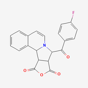 molecular formula C21H14FNO4 B6068862 8-(4-fluorobenzoyl)-8,8a,11a,11b-tetrahydro-9H,11H-furo[3',4':3,4]pyrrolo[2,1-a]isoquinoline-9,11-dione 