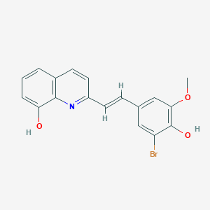 molecular formula C18H14BrNO3 B6068900 2-[2-(3-bromo-4-hydroxy-5-methoxyphenyl)vinyl]-8-quinolinol 