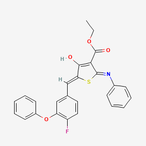 ethyl 2-anilino-5-(4-fluoro-3-phenoxybenzylidene)-4-oxo-4,5-dihydro-3-thiophenecarboxylate