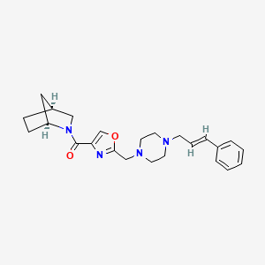 (1S*,4S*)-2-{[2-({4-[(2E)-3-phenyl-2-propen-1-yl]-1-piperazinyl}methyl)-1,3-oxazol-4-yl]carbonyl}-2-azabicyclo[2.2.1]heptane