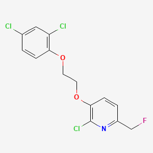 molecular formula C14H11Cl3FNO2 B606897 2-Chloro-3-(2-(2,4-dichlorophenoxy)ethoxy)-6-(fluoromethyl)pyridine CAS No. 1355026-60-6