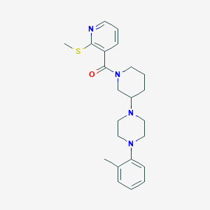 molecular formula C23H30N4OS B6068977 1-(2-methylphenyl)-4-(1-{[2-(methylthio)-3-pyridinyl]carbonyl}-3-piperidinyl)piperazine 