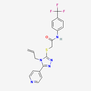 molecular formula C19H16F3N5OS B6068984 2-{[4-allyl-5-(4-pyridinyl)-4H-1,2,4-triazol-3-yl]thio}-N-[4-(trifluoromethyl)phenyl]acetamide 