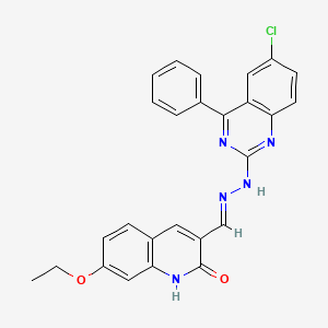 7-ethoxy-2-oxo-1,2-dihydro-3-quinolinecarbaldehyde (6-chloro-4-phenyl-2-quinazolinyl)hydrazone