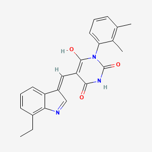 molecular formula C23H21N3O3 B6069018 1-(2,3-dimethylphenyl)-5-[(7-ethyl-1H-indol-3-yl)methylene]-2,4,6(1H,3H,5H)-pyrimidinetrione 