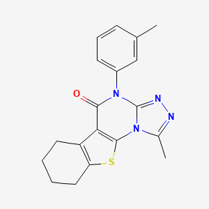 molecular formula C19H18N4OS B6069022 1-methyl-4-(3-methylphenyl)-6,7,8,9-tetrahydro[1]benzothieno[3,2-e][1,2,4]triazolo[4,3-a]pyrimidin-5(4H)-one 