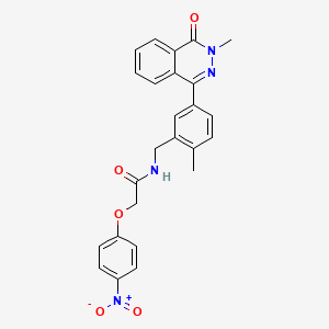 molecular formula C25H22N4O5 B6069096 N-[2-methyl-5-(3-methyl-4-oxo-3,4-dihydro-1-phthalazinyl)benzyl]-2-(4-nitrophenoxy)acetamide CAS No. 5750-06-1