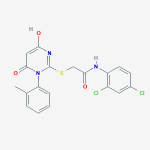 molecular formula C19H15Cl2N3O3S B6069109 N-(2,4-dichlorophenyl)-2-{[4-hydroxy-1-(2-methylphenyl)-6-oxo-1,6-dihydro-2-pyrimidinyl]thio}acetamide 