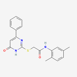molecular formula C20H19N3O2S B6069126 N-(2,5-dimethylphenyl)-2-[(6-oxo-4-phenyl-1,6-dihydro-2-pyrimidinyl)thio]acetamide 
