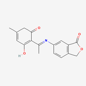molecular formula C17H15NO4 B6069136 6-{[1-(2-hydroxy-4-methyl-6-oxo-1,3-cyclohexadien-1-yl)ethylidene]amino}-2-benzofuran-1(3H)-one 