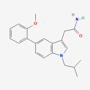 molecular formula C21H24N2O2 B606915 1-(2-Methylpropyl)-5-(2-methoxyphenyl)-1H-indole-3-acetamide CAS No. 927819-39-4