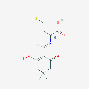 molecular formula C14H21NO4S B6069159 N-[(4,4-dimethyl-2,6-dioxocyclohexylidene)methyl]methionine 