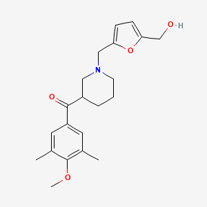 molecular formula C21H27NO4 B6069192 (1-{[5-(hydroxymethyl)-2-furyl]methyl}-3-piperidinyl)(4-methoxy-3,5-dimethylphenyl)methanone 