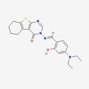 3-{[4-(diethylamino)-2-hydroxybenzylidene]amino}-5,6,7,8-tetrahydro[1]benzothieno[2,3-d]pyrimidin-4(3H)-one