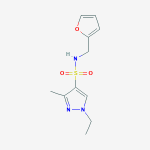 molecular formula C11H15N3O3S B6069227 1-ethyl-N-(2-furylmethyl)-3-methyl-1H-pyrazole-4-sulfonamide 