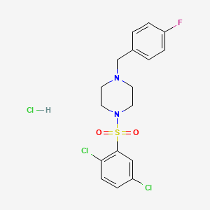 molecular formula C17H18Cl3FN2O2S B6069230 1-[(2,5-dichlorophenyl)sulfonyl]-4-(4-fluorobenzyl)piperazine hydrochloride 