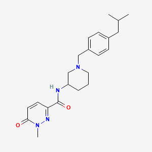 molecular formula C22H30N4O2 B6069248 N-[1-(4-isobutylbenzyl)-3-piperidinyl]-1-methyl-6-oxo-1,6-dihydro-3-pyridazinecarboxamide 