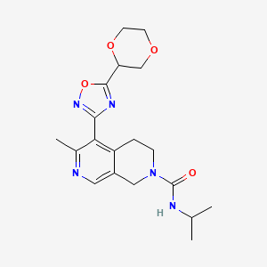 5-[5-(1,4-dioxan-2-yl)-1,2,4-oxadiazol-3-yl]-N-isopropyl-6-methyl-3,4-dihydro-2,7-naphthyridine-2(1H)-carboxamide