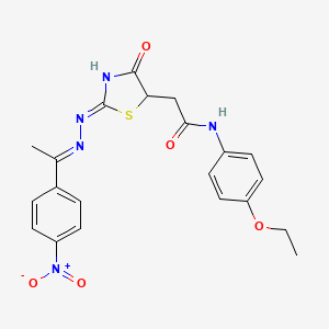 N-(4-ethoxyphenyl)-2-(4-hydroxy-2-{[1-(4-nitrophenyl)ethylidene]hydrazono}-2,5-dihydro-1,3-thiazol-5-yl)acetamide