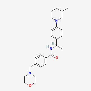 molecular formula C26H35N3O2 B6069306 N-{1-[4-(3-methyl-1-piperidinyl)phenyl]ethyl}-4-(4-morpholinylmethyl)benzamide 