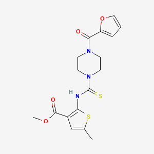 molecular formula C17H19N3O4S2 B6069310 methyl 2-({[4-(2-furoyl)-1-piperazinyl]carbonothioyl}amino)-5-methyl-3-thiophenecarboxylate 