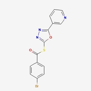 S-[5-(3-pyridinyl)-1,3,4-oxadiazol-2-yl] 4-bromobenzenecarbothioate