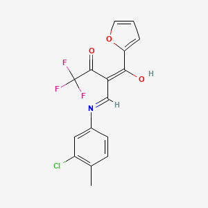 2-{[(3-chloro-4-methylphenyl)amino]methylene}-4,4,4-trifluoro-1-(2-furyl)-1,3-butanedione