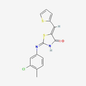 molecular formula C15H11ClN2OS2 B6069371 2-[(3-chloro-4-methylphenyl)amino]-5-(2-thienylmethylene)-1,3-thiazol-4(5H)-one 