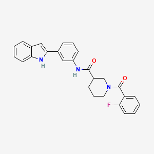 1-(2-fluorobenzoyl)-N-[3-(1H-indol-2-yl)phenyl]-3-piperidinecarboxamide