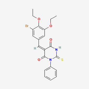 5-(3-bromo-4,5-diethoxybenzylidene)-1-phenyl-2-thioxodihydro-4,6(1H,5H)-pyrimidinedione