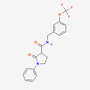 2-oxo-1-phenyl-N-[3-(trifluoromethoxy)benzyl]-3-pyrrolidinecarboxamide