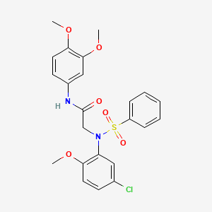 molecular formula C23H23ClN2O6S B6069462 N~2~-(5-chloro-2-methoxyphenyl)-N~1~-(3,4-dimethoxyphenyl)-N~2~-(phenylsulfonyl)glycinamide 