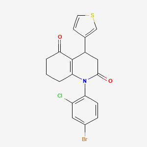 molecular formula C19H15BrClNO2S B6069482 1-(4-bromo-2-chlorophenyl)-4-(3-thienyl)-4,6,7,8-tetrahydroquinoline-2,5(1H,3H)-dione 