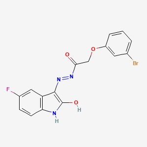 2-(3-bromophenoxy)-N'-(5-fluoro-2-oxo-1,2-dihydro-3H-indol-3-ylidene)acetohydrazide